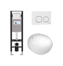 Наборы инсталляций+унитаз подвесной+кнопка AMBERG 350 + JECKENBACH 004 GL-WT + AMBERG RD-WT (арт. 10000012347)