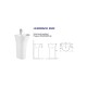 WW LEERBACH 4842 GL-WT Раковина напольная. 480х420х835 мм