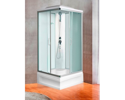 Душевая кабина River QUADRO 90x90 см – квадратная, матовое стекло, профиль хром матовый, глубокий поддон