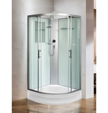 Душевая кабина Weltwasser Werra 80x80 см – полукруглая, радиусная, стекло прозрачное, профиль хром матовый