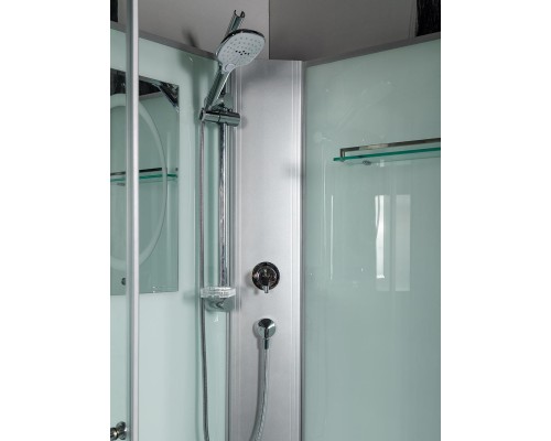 Душевая кабина Weltwasser Werra 80x80 см – полукруглая, радиусная, стекло прозрачное, профиль хром матовый