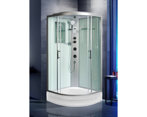 Душевая кабина Weltwasser Werra XL 804, 80x80 см – полукруглая, стекло прозрачное, профиль хром