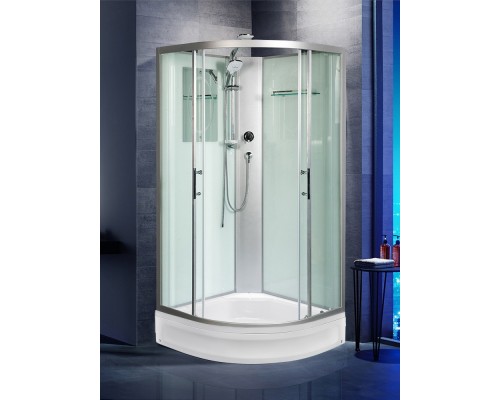Душевая кабина Weltwasser Werra XL 1001, 100x100 см – полукруглая L/R, стекло прозрачное, профиль хром