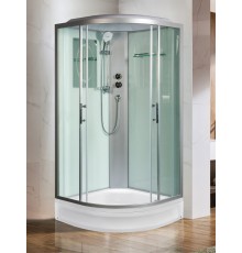 Душевая кабина Weltwasser Werra XL 1002, 100x100 см – полукруглая, стекло прозрачное, профиль хром
