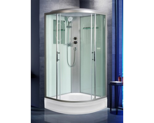 Душевая кабина Weltwasser Werra XL 1002, 100x100 см – полукруглая, стекло прозрачное, профиль хром