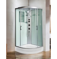 Душевая кабина Weltwasser Werra XL 1004, 100x100 см – полукруглая, стекло прозрачное, профиль хром