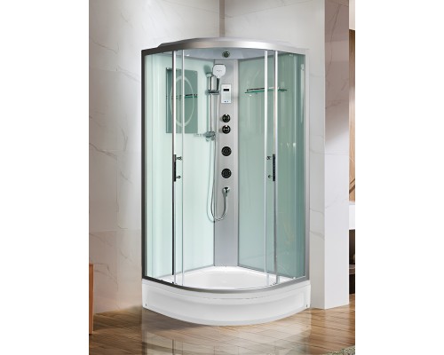 Душевая кабина Weltwasser Werra XL 1004, 100x100 см – полукруглая, стекло прозрачное, профиль хром