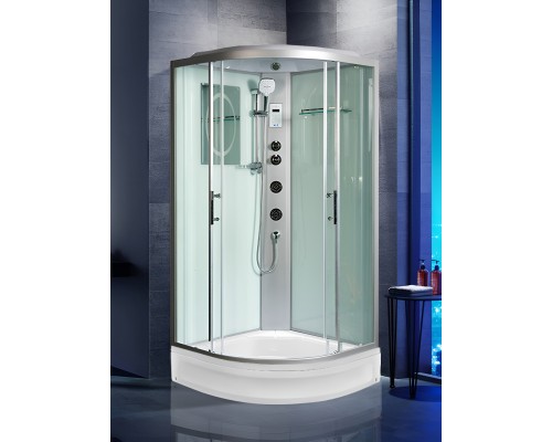 Душевая кабина Weltwasser Werra XL 1004, 100x100 см – полукруглая, стекло прозрачное, профиль хром