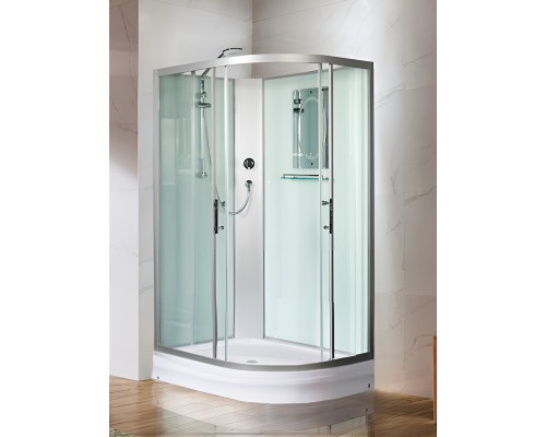 Душевая кабина Weltwasser Werra XL 1201, 120x90 см – полукруглая, стекло прозрачное, профиль хром
