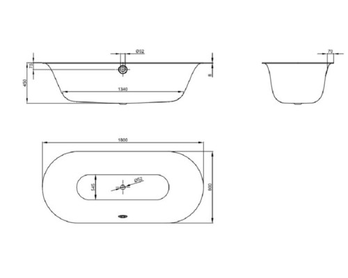 BetteLux Oval Ванна встраиваемая овальная с шумоизоляцией 180x80x45 см, цвет белый (для удлиненного слива-перелива) BetteLux Oval Ванна встраиваемая овальная с шумоизоляцией 180x80x45 см, цвет белый (для удлиненного слива-перелива)