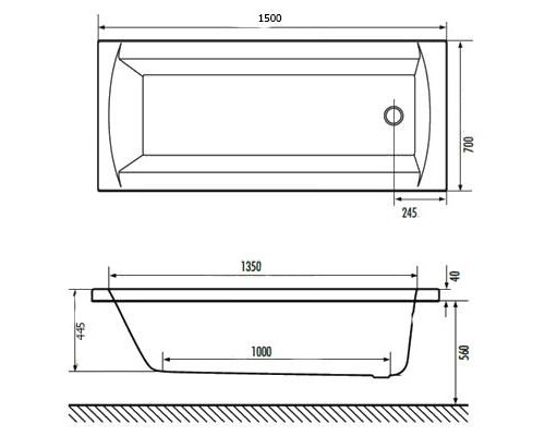 Ванна акриловая Excellent Aquaria 150x70