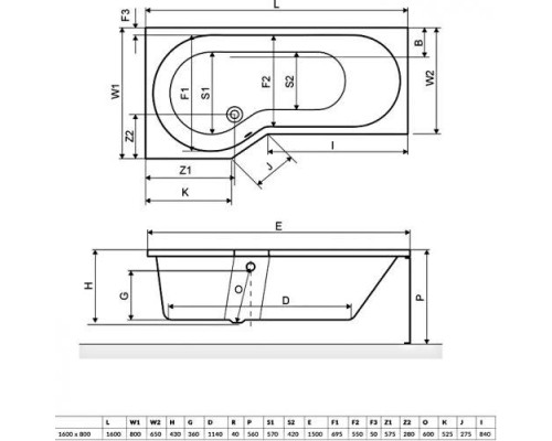 Ванна акриловая Excellent Be Spot 160x80