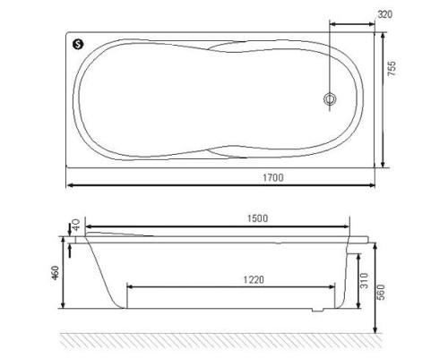 Ванна акриловая Excellent Sekwana 170x75