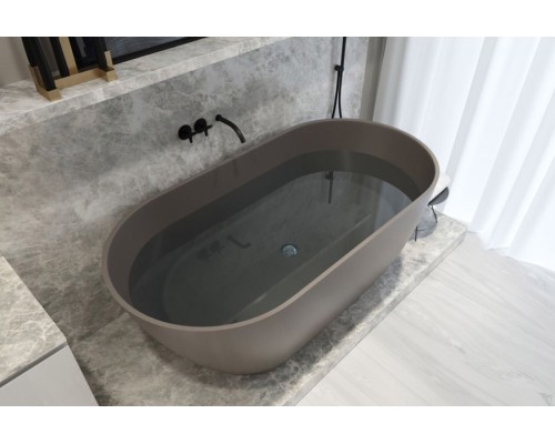 Ванна из каменной массы Solid Surface Holbi Venus New 158х79 см цвет текстура бетон