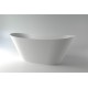 Ванна каменная из каменной массы Solid Surface Holbi Afina 161x66, Матовая, Черный логотип, цвет Белый 