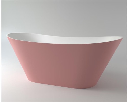 Ванна каменная из каменной массы Solid Surface Holbi Afina 161x66, Матовая, Черный логотип, цвет Белый 