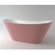 Ванна каменная из каменной массы Solid Surface Holbi Afina 161x66, Матовая, Черный логотип, цвет Белый 