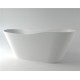 Ванна каменная из каменной массы Solid Surface Holbi Afrodita 161x68, матовая, черный логотип, цвет белый 