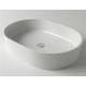 Раковина Holbi Ariel 55x40, из Solid Surface, Матовая, Черный логотип, цвет Белый с выпуском