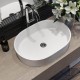 Раковина Holbi Ariel 55x40, из Solid Surface, Матовая, Черный логотип, цвет Белый с выпуском
