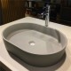 Раковина Holbi Ariel 55x40, из Solid Surface, Матовая, Черный логотип, цвет Белый с выпуском