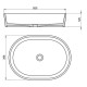 Раковина Holbi Ariel 55x40, из Solid Surface, Матовая, Черный логотип, цвет Белый с выпуском
