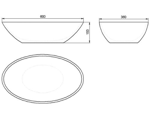 Раковина Holbi Dione 60x36, из Solid Surface, Матовая, Черный логотип, цвет Белый Раковина Holbi Dione 60x36, из Solid Surface, Матовая, Черный логотип, цвет Белый
