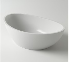 Раковина Holbi Europe 55x34, из Solid Surface, Матовая, Черный логотип, цвет Белый 