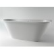 Ванна каменная из каменной массы Solid Surface Holbi Galatea 170x77, матовая, черный логотип, цвет белый