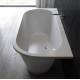 Ванна каменная из каменной массы Solid Surface Holbi Galatea 170x77, матовая, черный логотип, цвет белый