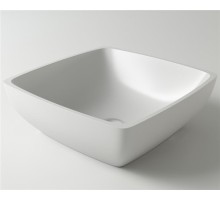 Раковина Holbi Jupiter 44x44, из Solid Surface, Матовая, Черный логотип, цвет Белый 