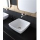 Раковина Holbi Jupiter 44x44, из Solid Surface, Матовая, Черный логотип, цвет Белый