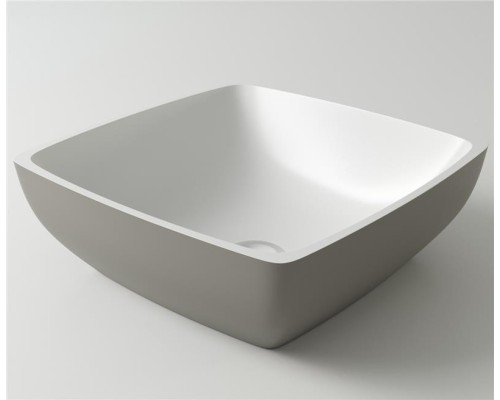 Раковина Holbi Jupiter 44x44, из Solid Surface, Матовая, Черный логотип, цвет Белый Раковина Holbi Jupiter 44x44, из Solid Surface, Матовая, Черный логотип, цвет Белый