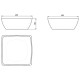 Раковина Holbi Jupiter 44x44, из Solid Surface, Матовая, Черный логотип, цвет Белый