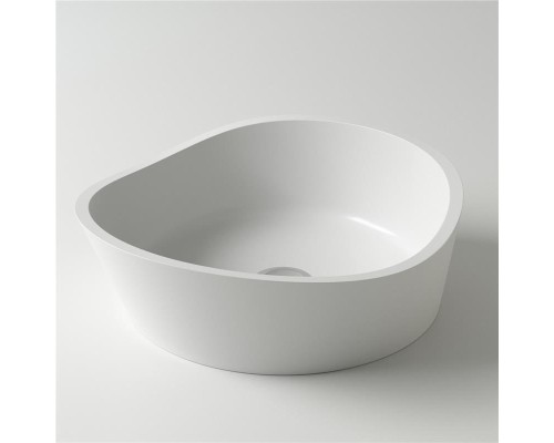 Раковина Holbi Mars 42x41, из Solid Surface, Матовая, Черный логотип, цвет Белый Раковина Holbi Mars 42x41, из Solid Surface, Матовая, Черный логотип, цвет Белый