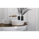 Раковина Holbi Mars 42x41, из Solid Surface, Матовая, Черный логотип, цвет Белый