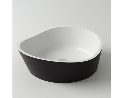 Раковина Holbi Mars 42x41, из Solid Surface, Матовая, Черный логотип, цвет Белый Раковина Holbi Mars 42x41, из Solid Surface, Матовая, Черный логотип, цвет Белый