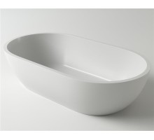 Раковина Holbi Mercury 64x35, из Solid Surface, Матовая, Черный логотип, цвет Белый 