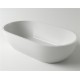 Раковина Holbi Mercury 64x35, из Solid Surface, Матовая, Черный логотип, цвет Белый