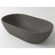 Раковина Holbi Mercury 64x35, из Solid Surface, Матовая, Черный логотип, цвет Белый