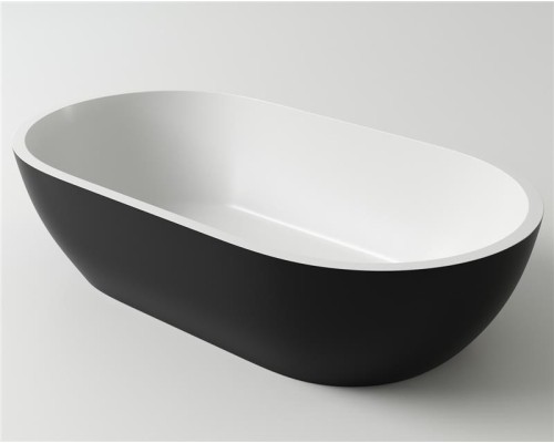 Раковина Holbi Mercury 64x35, из Solid Surface, Матовая, Черный логотип, цвет Белый Раковина Holbi Mercury 64x35, из Solid Surface, Матовая, Черный логотип, цвет Белый