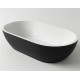 Раковина Holbi Mercury 64x35, из Solid Surface, Матовая, Черный логотип, цвет Белый
