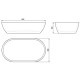Раковина Holbi Mercury 64x35, из Solid Surface, Матовая, Черный логотип, цвет Белый