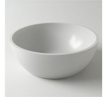 Раковина Holbi Moon 44x44, из Solid Surface, Матовая, Черный логотип, цвет Белый 