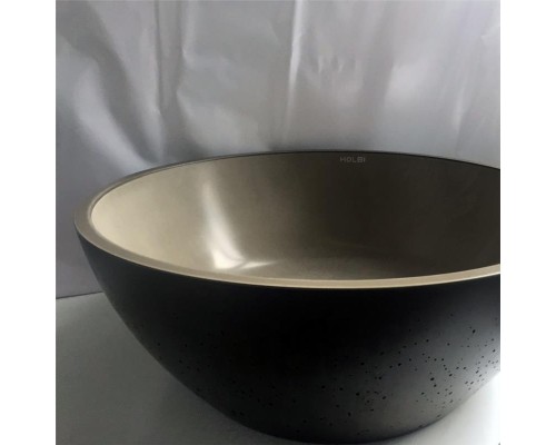 Раковина Holbi Moon 44x44, из Solid Surface, Матовая, Черный логотип, цвет Белый Раковина Holbi Moon 44x44, из Solid Surface, Матовая, Черный логотип, цвет Белый
