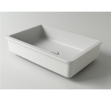 Раковина Holbi Neptune50, из Solid Surface, Матовая, Черный логотип, цвет Белый
