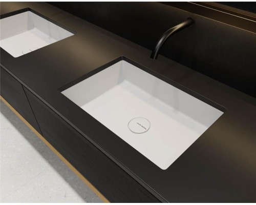 Раковина Holbi Neptune50, из Solid Surface, Матовая, Черный логотип, цвет Белый Раковина Holbi Neptune50, из Solid Surface, Матовая, Черный логотип, цвет Белый