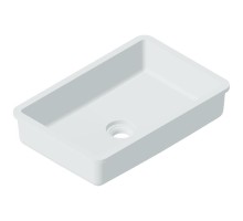 Раковина Holbi Neptune65, из Solid Surface, Матовая, Черный логотип, цвет Белый 