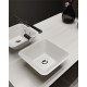Раковина Holbi Saturn 43x43, из Solid Surface, Матовая, Черный логотип, цвет Белый
