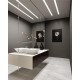 Раковина Holbi Saturn 43x43, из Solid Surface, Матовая, Черный логотип, цвет Белый
